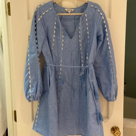Blue Linen Boden Dress - Picture 5 of 5